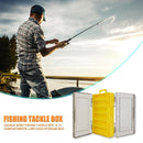 Double Sided Fishing Tackle Box 12 Compartments Bait Lure Hook Box (Yellow)