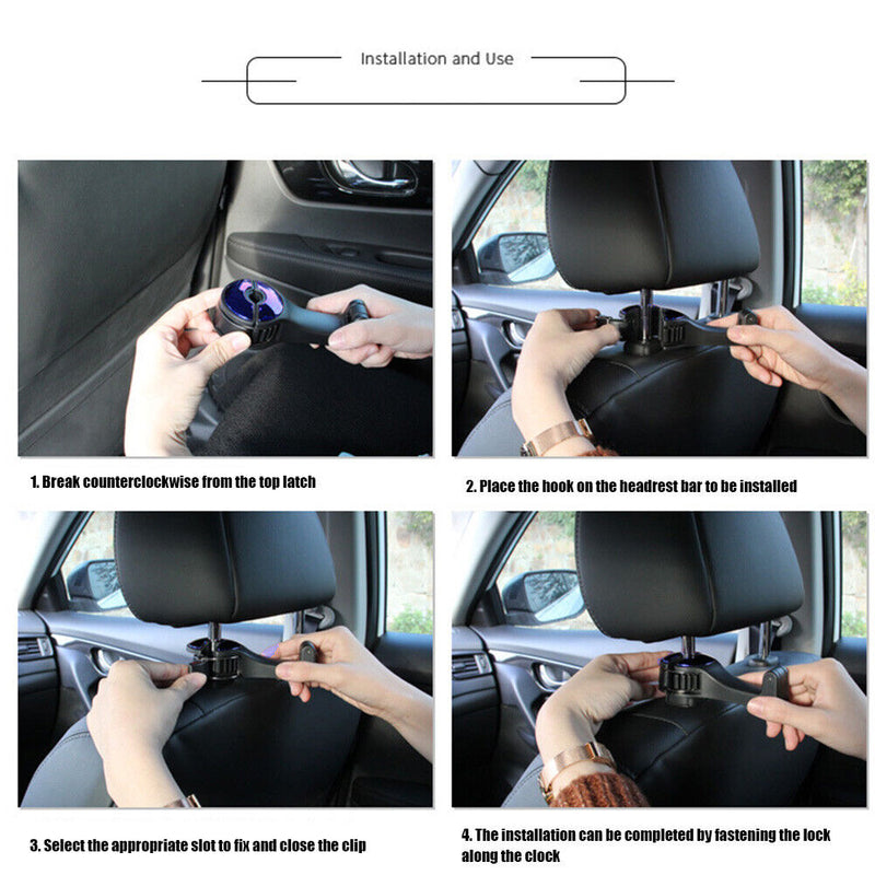 Universal 2 in 1 Car Seat Headrest Hook Phone Holder Back Seat Organizer Ha