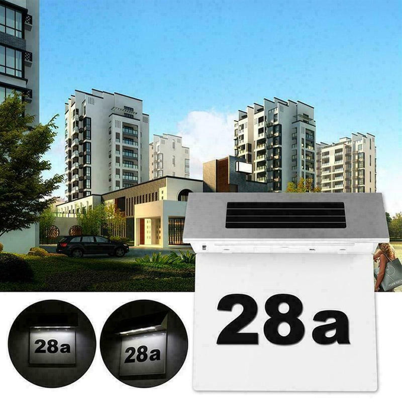 Solar House Number Plaque Light with 200LM Motion Sensor LED 8U7Y Addres I7A4