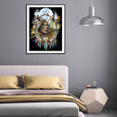 5D DIY Full Round Drill Diamond Paint Wolf Wind Chime Mosaic Rhinestone Drawing