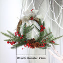 Ornaments Foam Christmas Wreath Garland Vine Red Fruit Leaf Pine Cone Decor