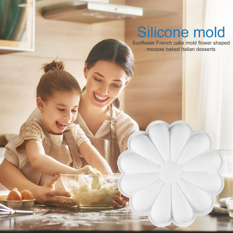 DIY Sunflower Crystal Drop Glue Mirror Mold Handmade Chocolate Making Mould Tool