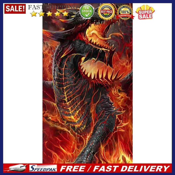 5D DIY Dragon Full Round Diamond Painting Mosaic Picture Animal Wall Decor