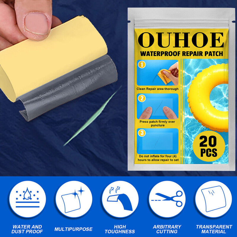 10/20x Swimming Float Puncture Repair Patch Glue Waterproof Repair Tape Stick