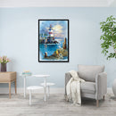 5D Full Round Drill DIY Seaside Light Tower Rhinestone Mosaic Diamond Painting