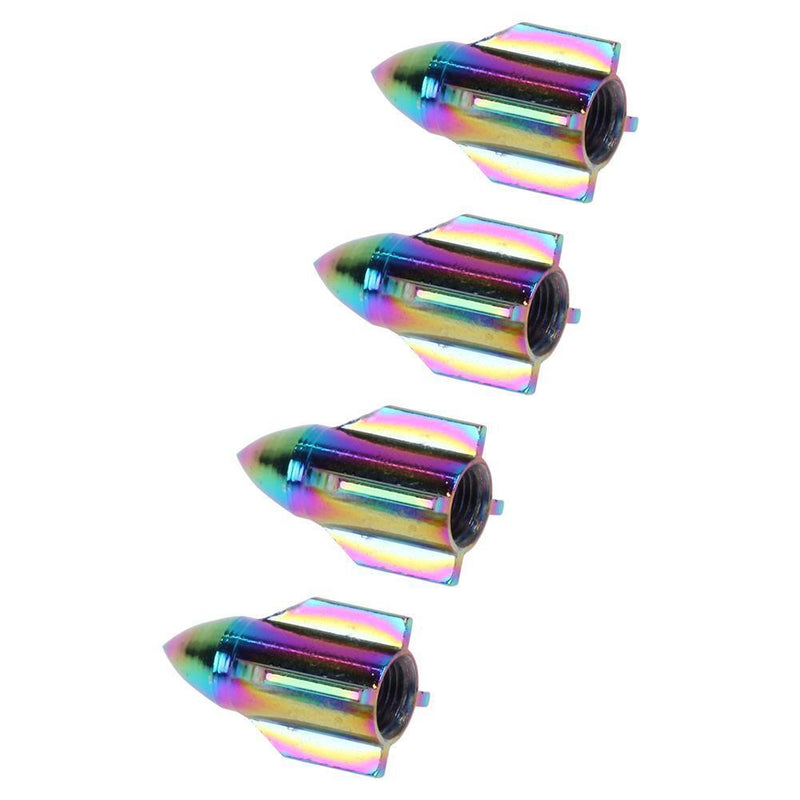 4pcs Colorful Rocket Shaped Aluminum Car Wheel Tire Valve Stem Caps Covers Newly