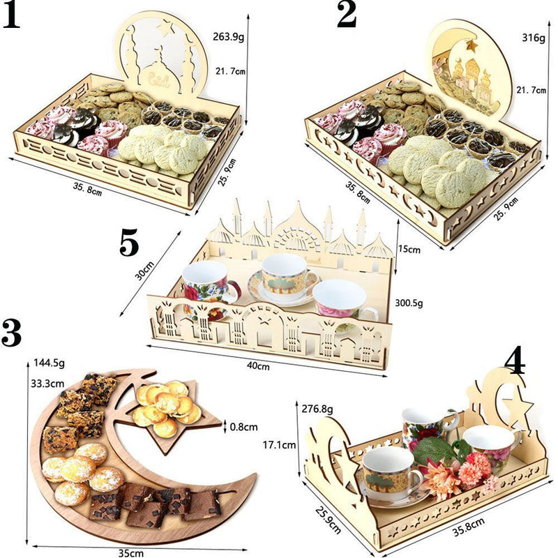 Eid Mubarak Eid Decor Islamic Ramadan Accessories Ramadan Decoration Food Tray
