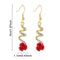Style Rose Dangle Earrings Drop Earrings Diamond-Studded Pendants Women Jewelry