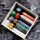 Seven Chakra Hexagonal Column Single Pointed Large Set N3D4