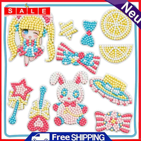 5D Diamond Painting Cartoon Stickers Kids DIY Round Drill Crafts Decor