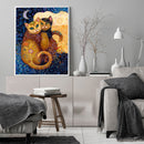 Couple Cats Oil Paint By Numbers DIY Craft Coloring Drawing Home Decoration Gift
