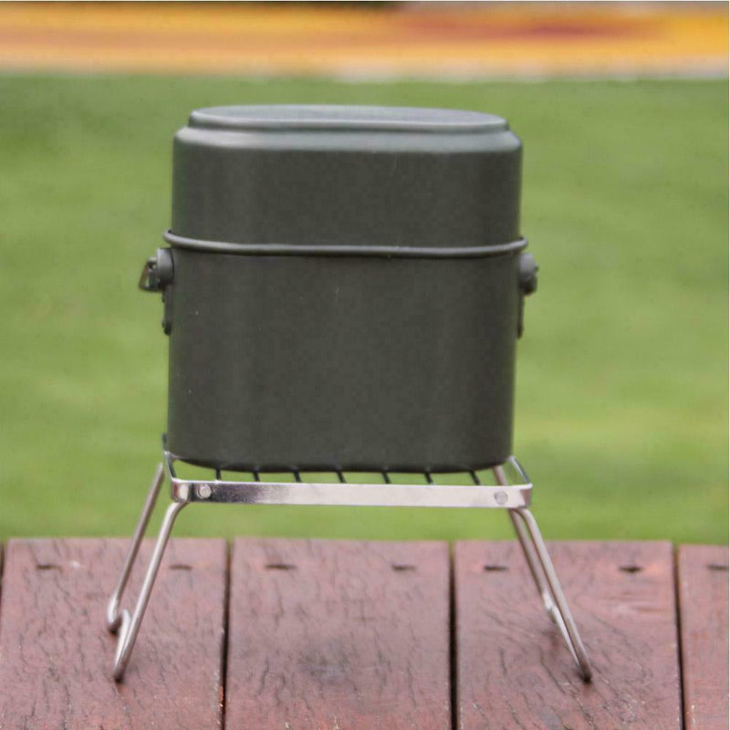 Outdoor Portable Cooking Camping Hiking Cookware Set Army Kit Box Mess Z6F5