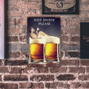 20x30cm Beer Print Rectangular Metal Waterproof Tin Drawing Flat Style