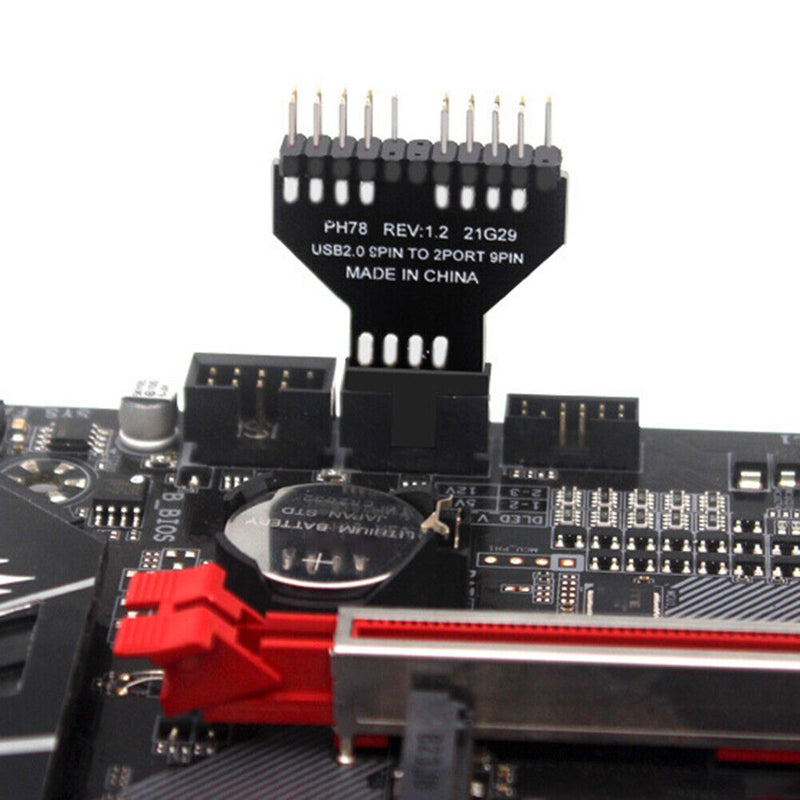 1 to 2 USB2.0 9Pin to USB3.0 19Pin Front Panel Plug Connector for Motherboard