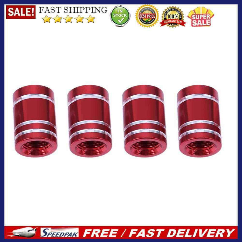 4pcs Aluminum Car Motorcycle Wheel Tire Valve Stem Caps Covers (Red)