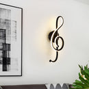 LED Musical Note Wall Lamp Bedside Spiral Night Light (Warm Light)(Black) Newly