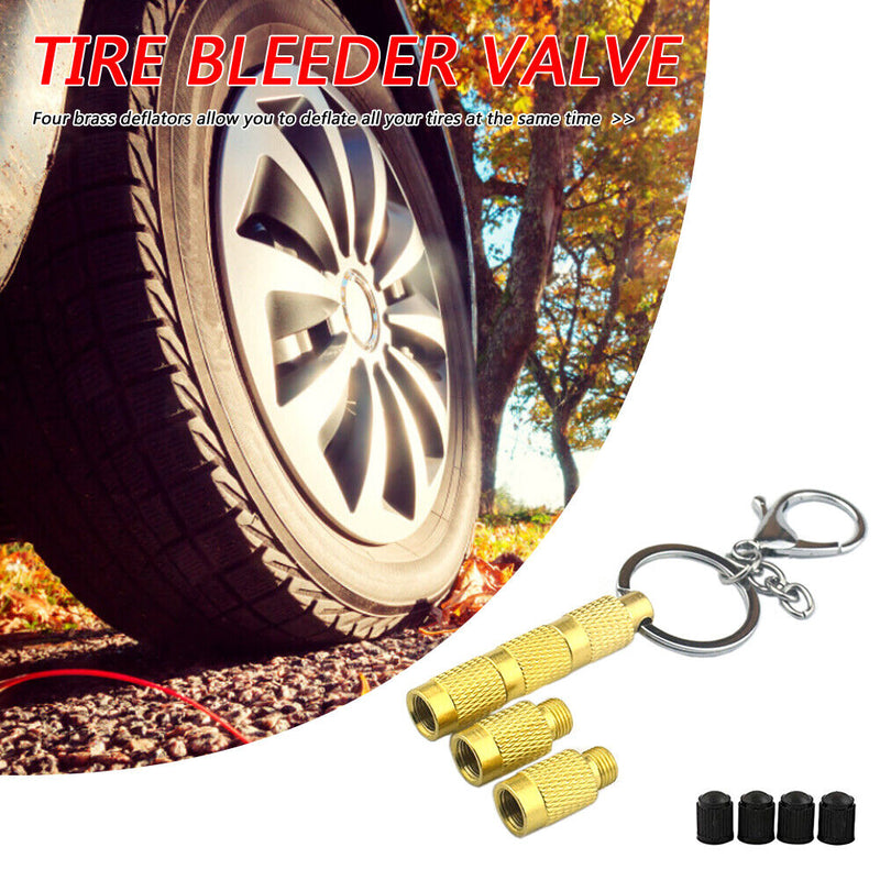 Offroad Tire Emptying Keychain Solid Brass Tire Air Drain Tool