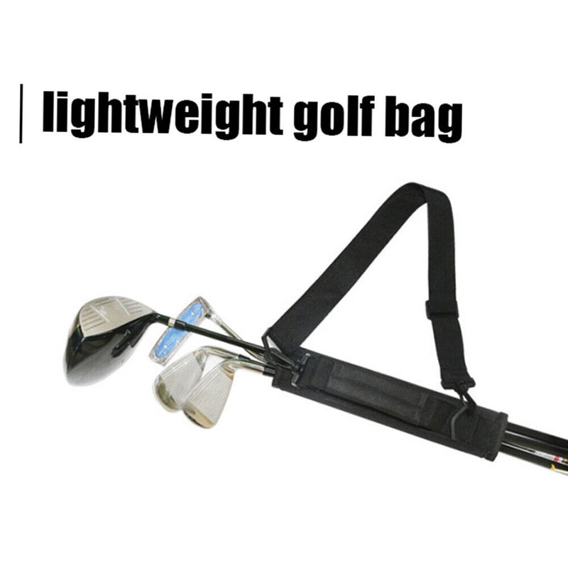 Golf Club Carrier Bag Nylon Carry Driving Range Travel Shoulder Bag (Black)