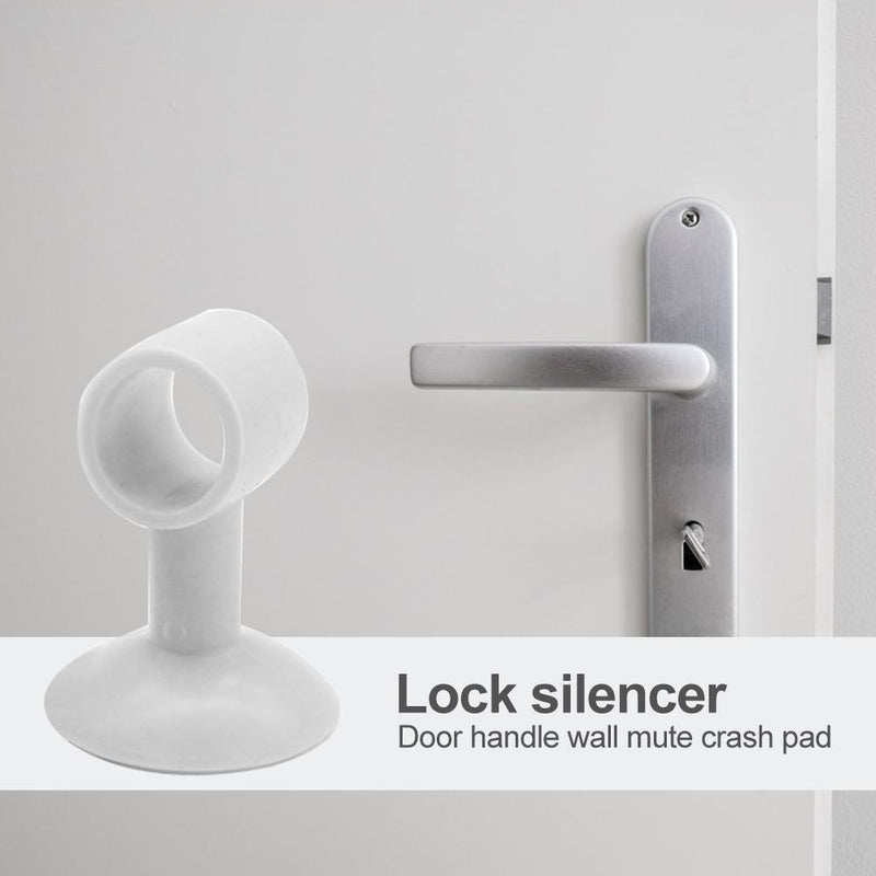 2pcs Anti-collision Doorknob Wall Crash Pad Door Handle Silencer (White) Newly