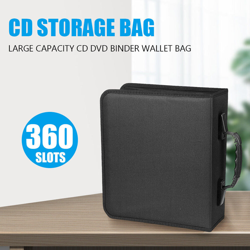 Waterproof CD DVD Wallet Holder Bag Album Disc Storage Case (360 Slots)