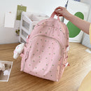 #A Fashion Floral Backpack Nylon Preppy Style Large Capacity Travel School Bags