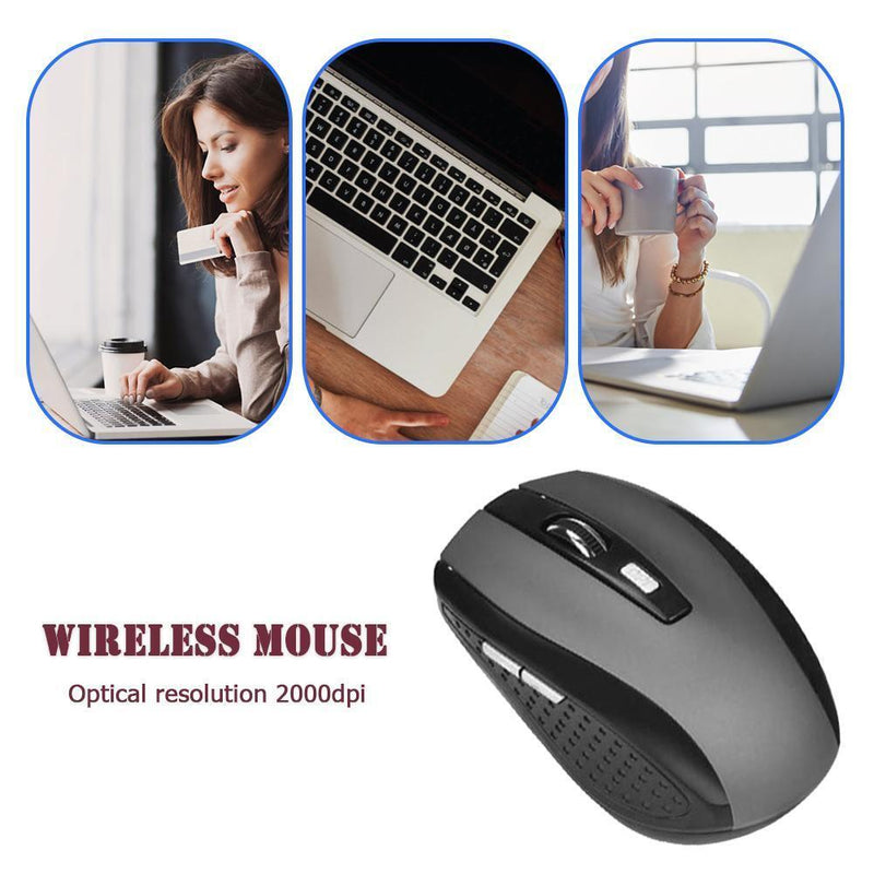 6 Buttons 2.4GHz Wireless 2000DPI Optical USB Receiver Laptop Notebook PC Mouse