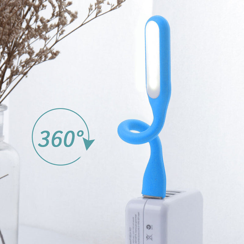 LED USB Lamp Portable Laptop Book Reading Desk Night Light (Light Blue)
