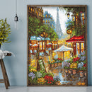 Full Embroidery Stamped Paris Scenery DIY 11CT Cotton Thread Cross Stitch K