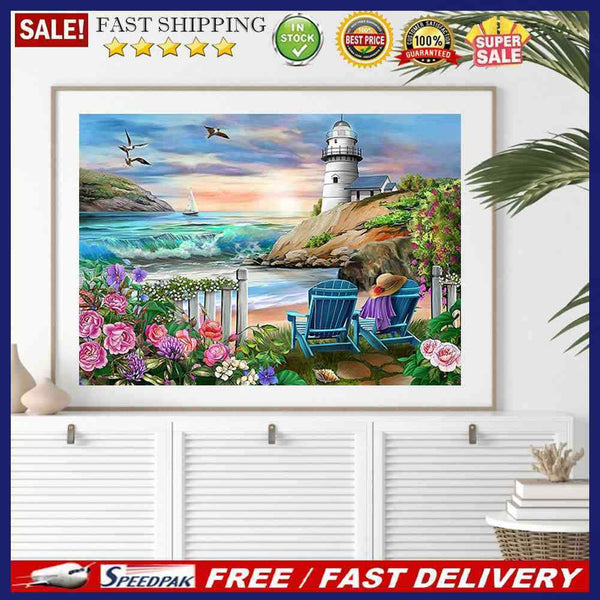 Beach Vacation Diamond Painting Kits Full Round Drill 24 Colors 60x50cm (V2421)