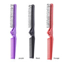 Folding Hair Comb Anti Static Plastic Foldable Beard Pocket Brush (Black)