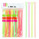 Straw Soft Drinking Supplie Colorful 100PCS Milkshake Straws Spoon Straws