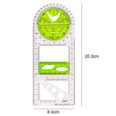 Geometric Ruler Drawing Template Measuring Draft Rulers (Clear Green) Newly