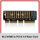 SSD M.2 NVME to PCI-E 4.0 X4 Riser Card PCI-Express X4/X8/X16 M Key Adapter