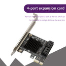 4-Port SATA III to PCIe PCI Express 3.0 X1 6Gbps Expansion Card Adapter for HDD