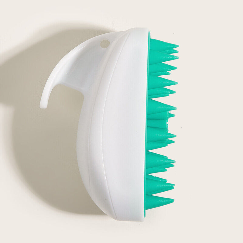 Silicone Head Body Scalp Massage Brush Hair Washing Clean Combs (White) Newly