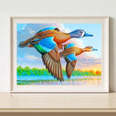 Oil Paint By Numbers Blue Wings Geese Frameless Picture Craft Living Room Decor