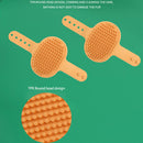 Dog Cat Bath Brush Comb Rubber Pet Hair Fur Grooming Massage Glove (Orange)