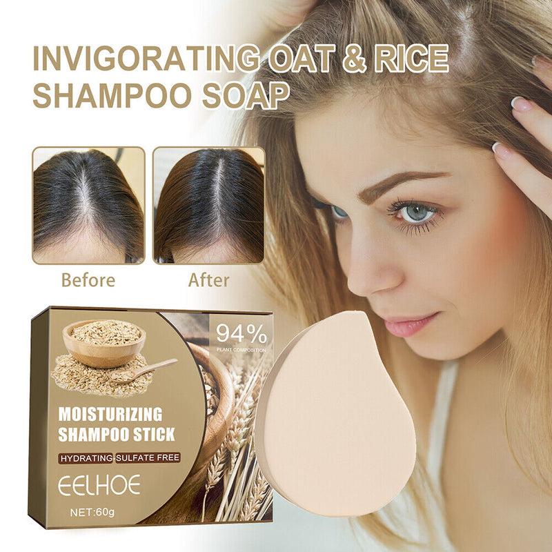 Oat Rice Shampoo Split Dry Damaged Handmade Soap for Nourishing Hair Care Smooth