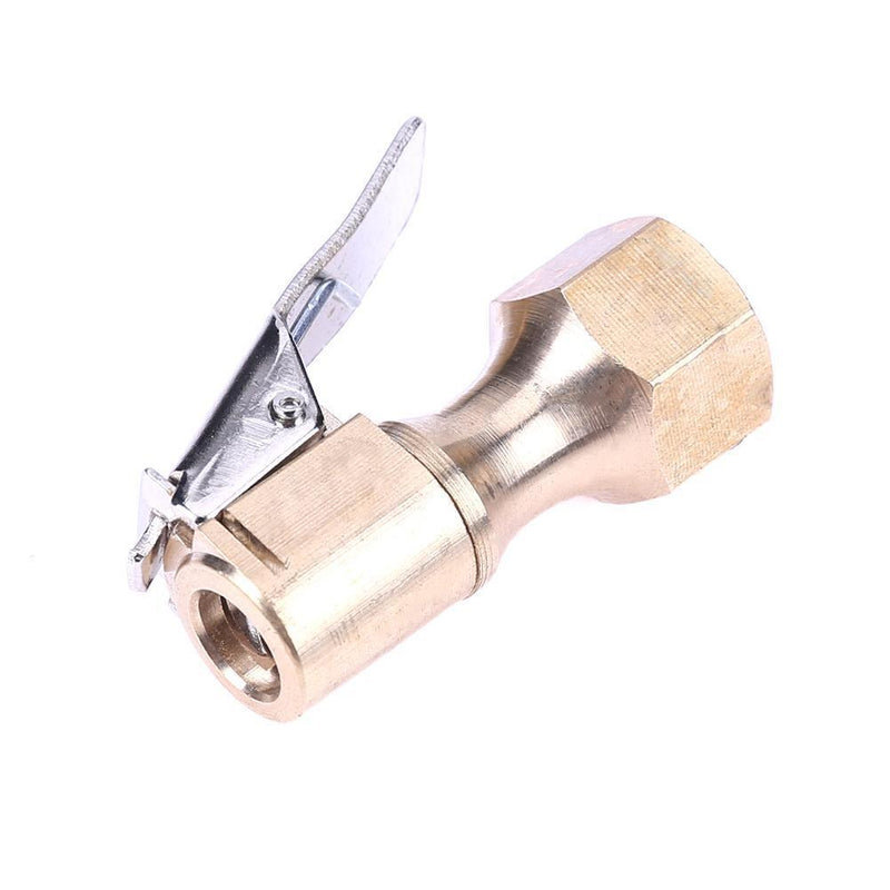 Brass Car Tire Inflator Tool Valve Stem Connector Air Chuck Lock On Clip Newly