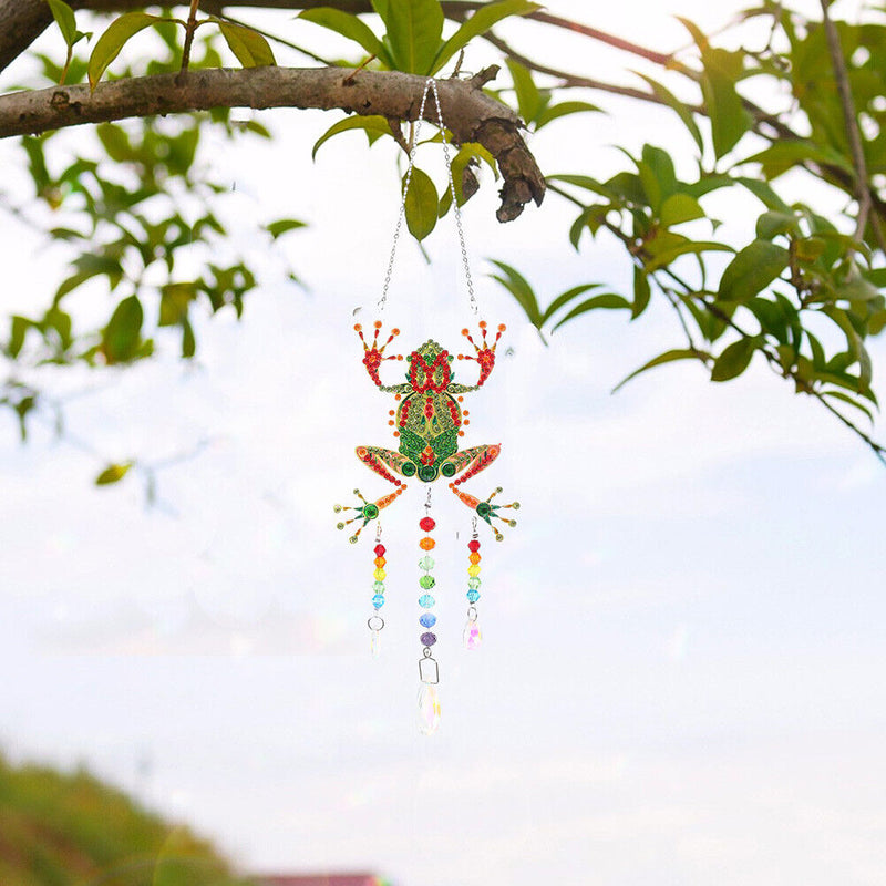 DIY Diamond Painting Light Catcher Hanging Crystal Wind Chime (Frog) Newly