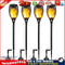 12 LED Flame Torch Light Solar Garden Plug-In Decor Lighting Lamp (4pcs) Newly