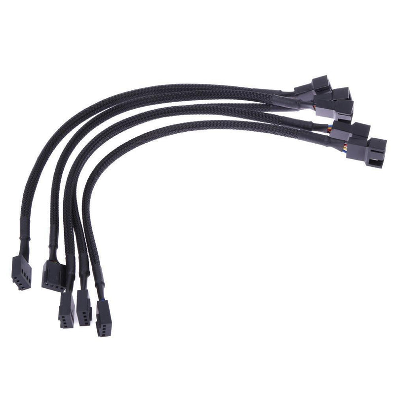 12" 5PCS 4-Pin PWM Chassis Fan Expansion Makes Connection Cable for Compu