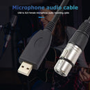 USB Male to 3-Pin XLR Female Audio Cable for Microphone Instrument Recordin