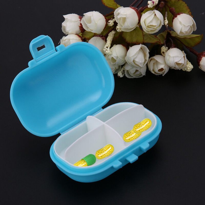 4 Grids Travel Portable Pill Box Jewelry Storage Holder Container(Blue)