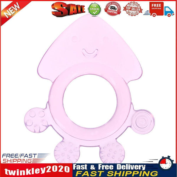 Cute Baby Teether Kids Silicone Teething Chewable Pacifier (Pink Octopus) Newly