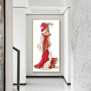 Red Dress Lady Full Round Drill Mosaic Wall Art Picture of Rhinestone Decoration
