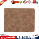 Men Thin Wallets Letters Mini Coin Purse Bifold Zipper Card Holder (Coffee)