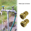 Brass Pants Coupling Joint Quick Connector Garden Watering Tap Water Pipe Adapter