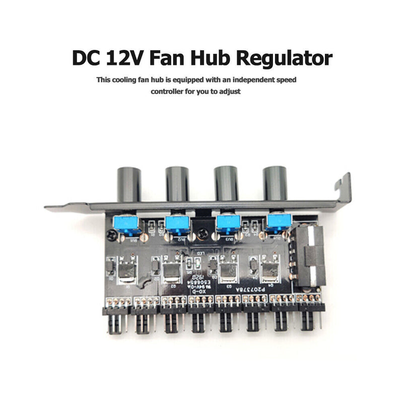 8 Channels 4 Knobs CPU Cooler PC Case Cooling Fan Speed Controller PCI Bracket
