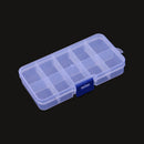 10 Grids Compartments Plastic Transparent Organizer Diamond Storage Box Newly